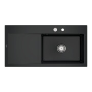 V&B Évier Subway Style 60 droite, avec garniture vidage, excentrique, noir pur