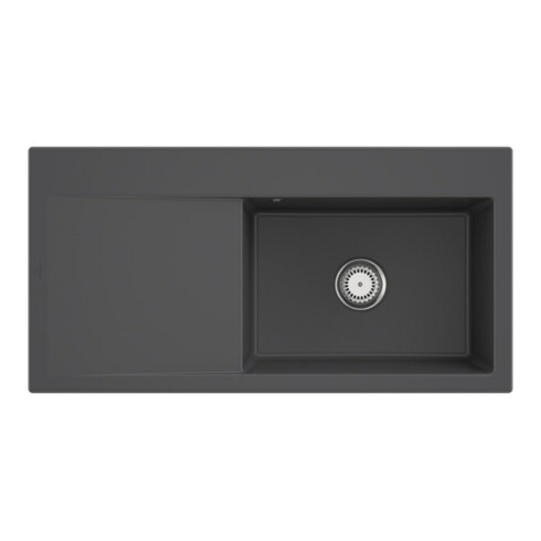 V&B Évier Subway Style 60 Dte, avec garniture vidage, mitigeur, gris CeramicPlus