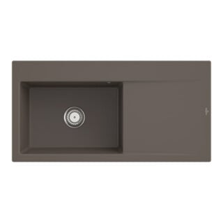 V&B Évier Subway Style 60 li, avec garniture vidage, mitigeur, bois C-plus
