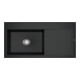V&B Évier Subway Style 60 li, avec garniture vidage, mitigeur, noir pur-1