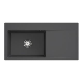 V&B Évier Subway Style 60 li, avec garniture vidange, robinet, gris CeramicPlus