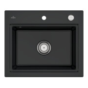V&B Évier Subway Style 60S, garniture vidage, avec excentrique + grille, P noir