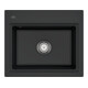 V&B Évier Subway Style 60S, garniture vidage, mitigeur + grille, noir pur-1
