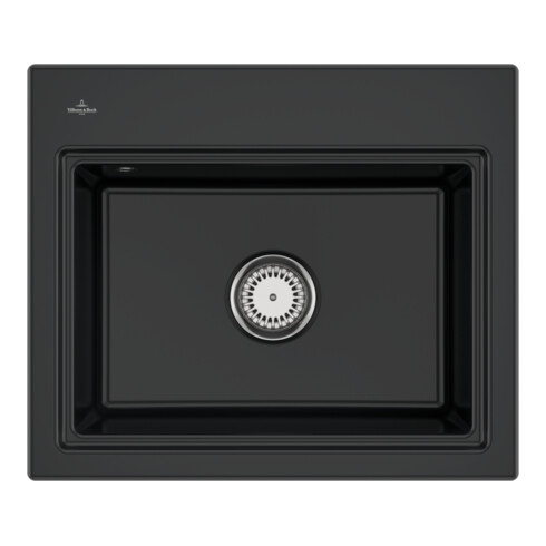 V&B Évier Subway Style 60S, garniture vidage, mitigeur + grille, noir pur