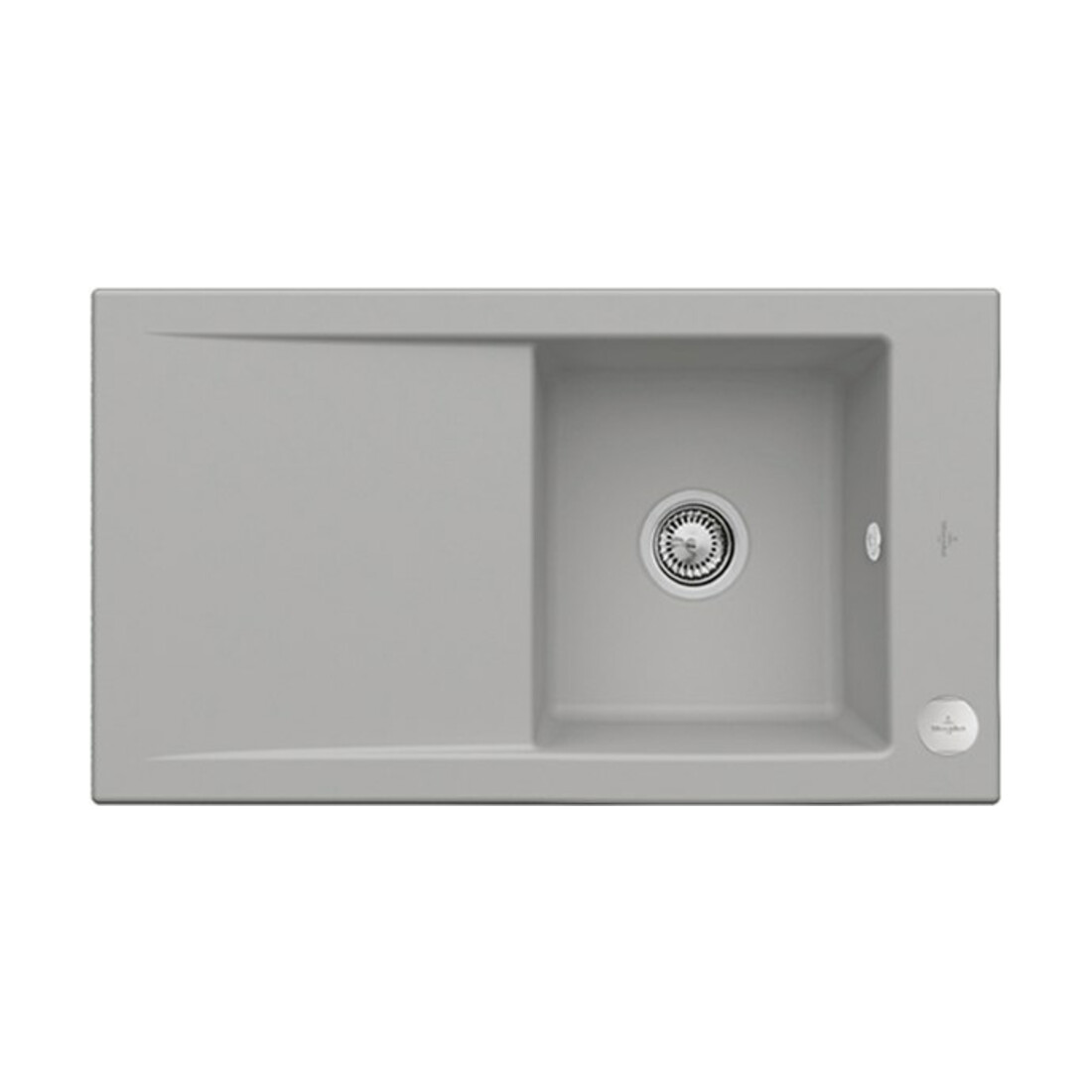 V&B Évier Timeline 50 cm garniture vidage, excentrique, fossil CeramicPlus