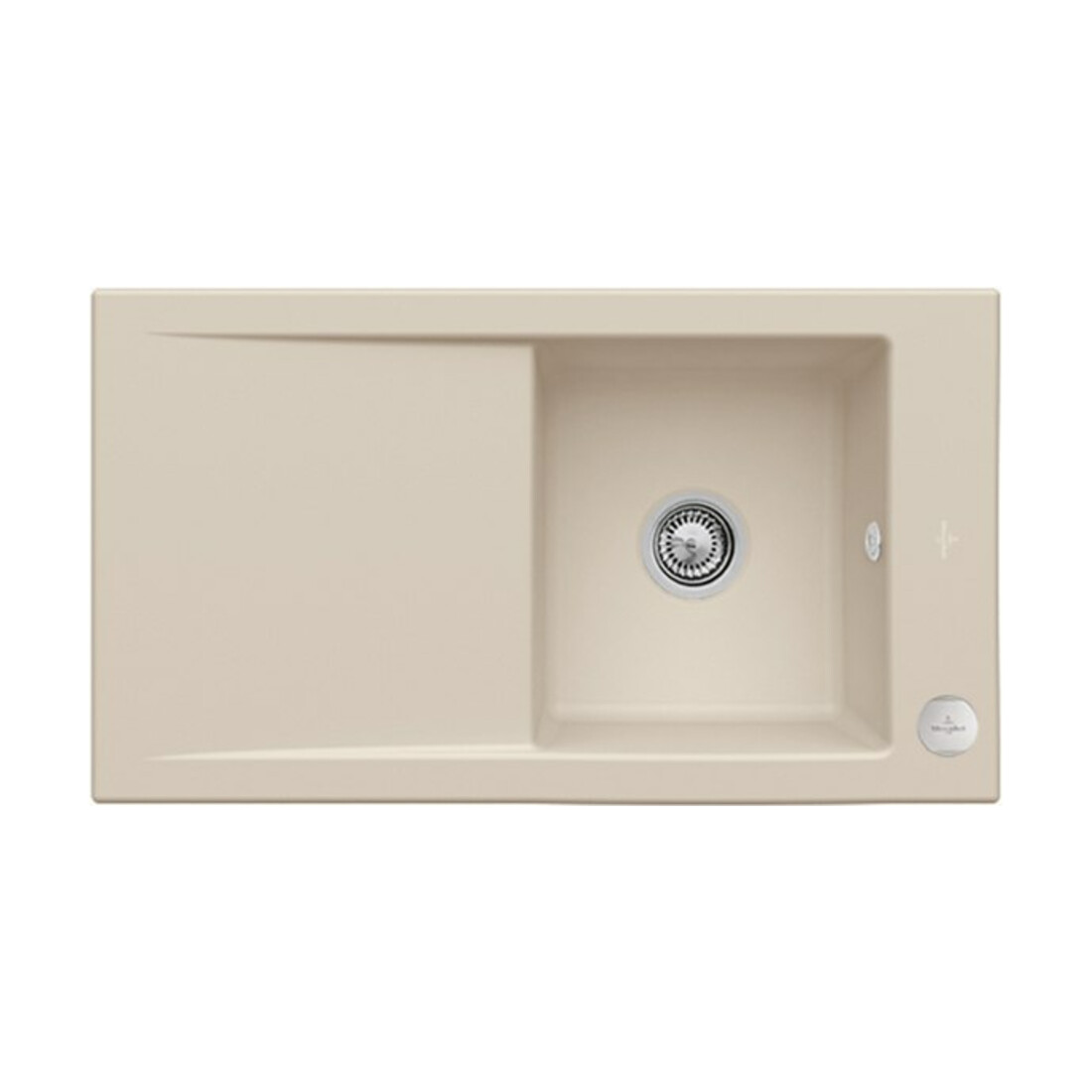 V&B Évier Timeline 50 m garniture vidage, excentrique, almond CeramicPlus