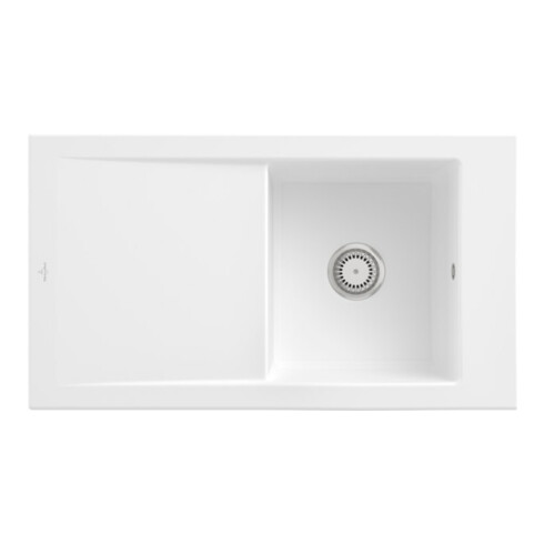 V&B Évier Timeline 50 m Garniture vidage, manuel, blanc st. CeramicPlus