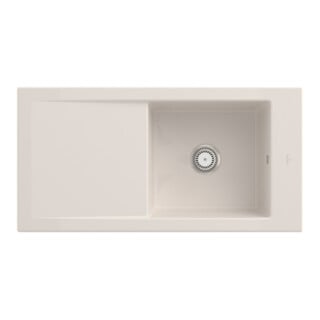 V&B Évier Timeline 60 cm avec garniture de vidage, avec poignée, crema CeramicPlus