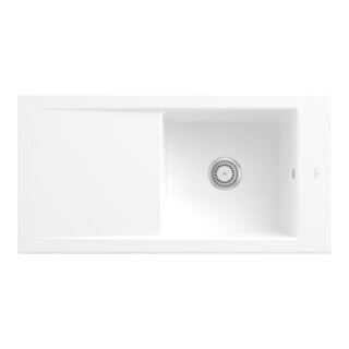 V&B Évier Timeline 60 cm avec garniture de vidage, mitigeur, blanc st. CeramicPlus