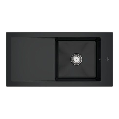 V&B Évier Timeline 60 cm avec garniture de vidage, mitigeur, P noir CeramicPlus