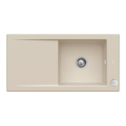 V&B Évier Timeline 60 cm avec garniture de vidange, excentrique, amande C-plus