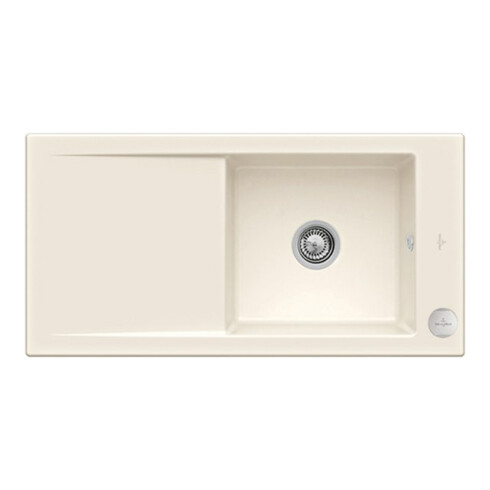 V&B Évier Timeline 60 cm avec garniture de vidange, excentrique, crema C-plus