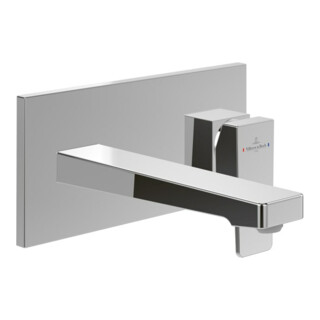 V&B Fertigmontageset Architectura Square Einhebel-Waschtischarmatur, m Push-Open-Ablaufg., chrom