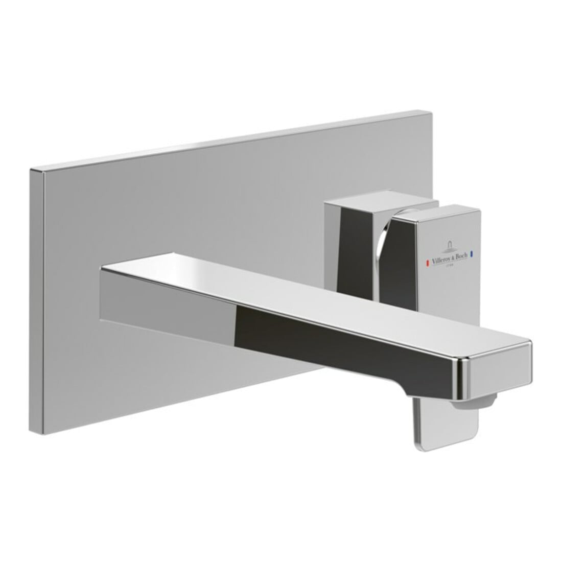 V&B Fertigmontageset Architectura Square Einhebel-Waschtischarmatur, m Push-Open-Ablaufg., chrom