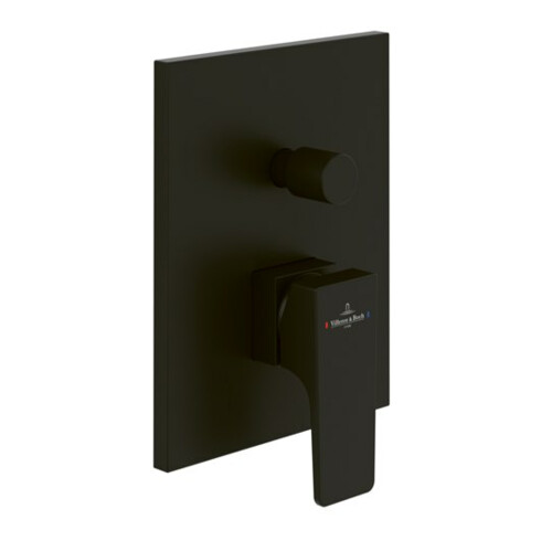 V&B Fertigmontageset Architectura Square UP-EHM-Wanne, Wandmontage, matt black