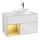V&B Finion 100 Meuble sous-lavabo, blanc mat, tiroir or mat laqué, blanc mat laqué-1