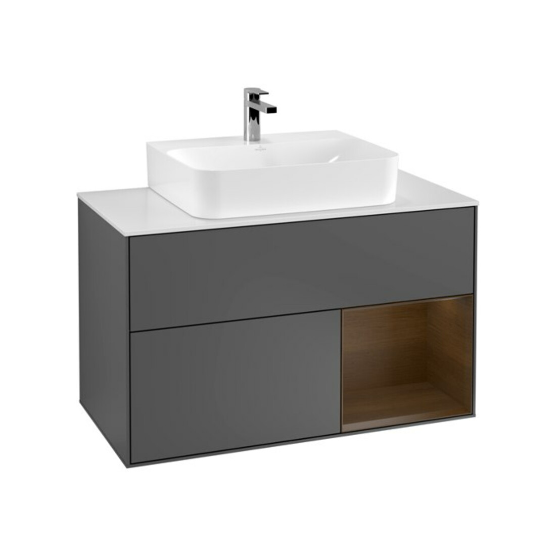 V&B Finion 100 Meuble sous lavabo Éclairage mural, Anthracite m