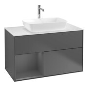 V&B Finion 100 Meuble sous lavabo Éclairage mural Anthracite m