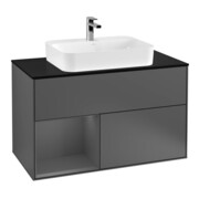 V&B Finion 100 Meuble sous lavabo Éclairage mural Anthracite m.