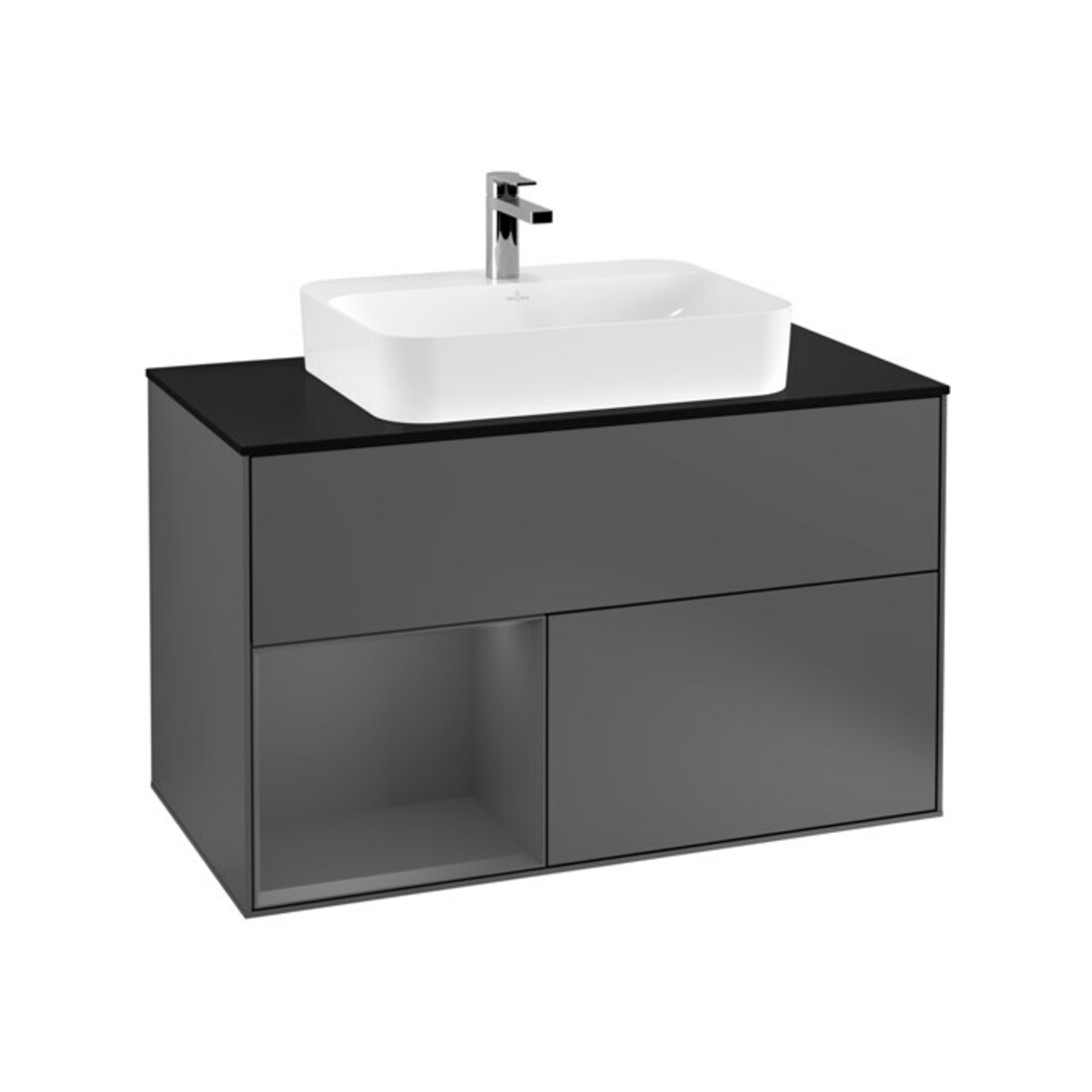 V&B Finion 100 Meuble sous lavabo Éclairage mural Anthracite m.