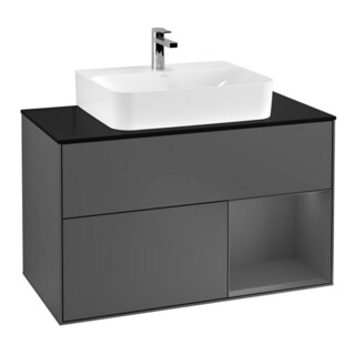 V&B Finion 100 Meuble sous lavabo Éclairage mural Anthracite mat