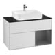 V&B Finion 100 Meuble sous-lavabo Éclairage mural Anthracite mat, blanc mat laqué