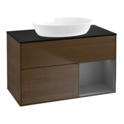V&B Finion 100 Meuble sous lavabo Éclairage mural Anthracite mat verni
