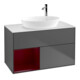 V&B Finion 100 Meuble sous lavabo, éclairage mural, blanc brillant, réglable, anthracite-1