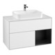 V&B Finion 100 Meuble sous-lavabo Éclairage mural, blanc mat, laque brillante blanche-1