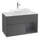 V&B Finion 100 Meuble sous lavabo, éclairage mural, blanc mat, réglette médium mat laqué, anthracite mat-1