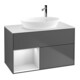 V&B Finion 100 Meuble sous lavabo, éclairage mural, blanc mat, tiroir blanc mat, anthracite mat-1