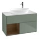 V&B Finion 100 Meuble sous lavabo, éclairage mural, blanc, placage noyer, huile, mat laqué-1
