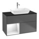 V&B Finion 100 Meuble sous lavabo Éclairage mural Pl blanc mat, Lac anthracite m-1