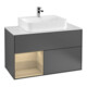 V&B Finion 100 Meuble sous lavabo, éclairage mural, pl blanc, rég gauche, anthracite m-1