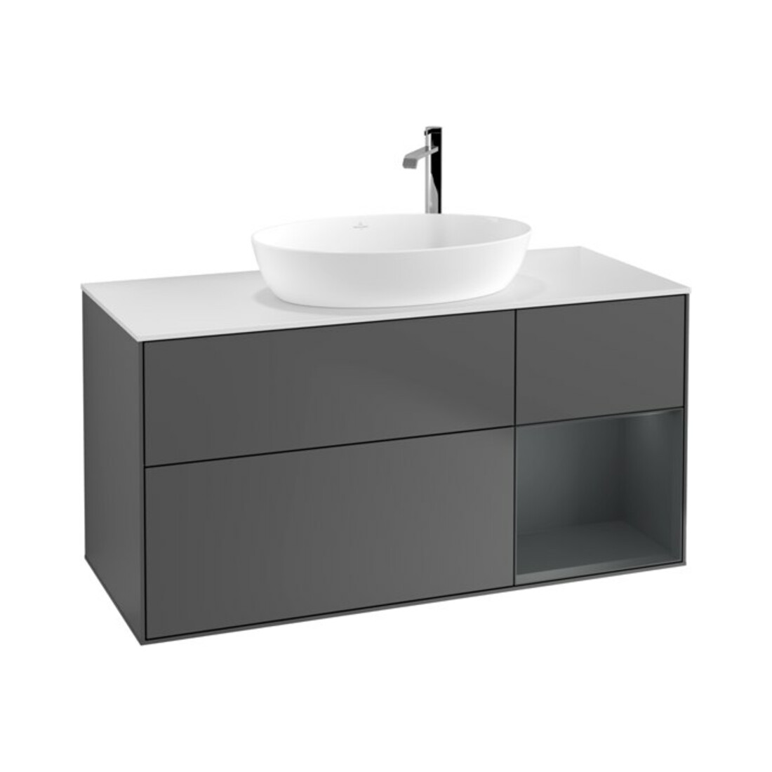 V&B Finion 120 cm Meuble sous-lavabo Éclairage mural Anthracite m