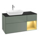 V&B Finion 120 cm Meuble sous-lavabo Éclairage mural Placage bouleau verni or huilé verni-1