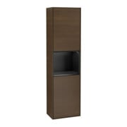 V&B Finion Armoire haute Éclairage mural 41,8x151,6cm, gauche, étagère bleue m Lac, noyer veiné