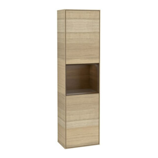 V&B Finion Armoire haute Éclairage mural 41,8x151,6cm, gauche, placage bois ven Oa