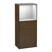 V&B Finion Armoire latérale 41,8x93,6 cm, gauche, étagère sup. blanc mat, noyer veiné