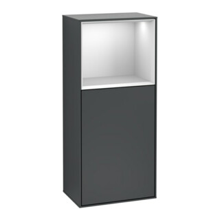 V&B Finion Armoire latérale 41,8x93,6cm, gauche, blanc mat, bleu moyen laqué