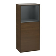 V&B Finion Armoire latérale Éclairage mural 41,8x93,6cm, d, étag. sup. md bl. m, placage noyer