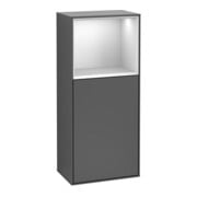 V&B Finion Armoire latérale Éclairage mural 41,8x93,6cm, d, Étagère sup. bl. m, Anthracite m