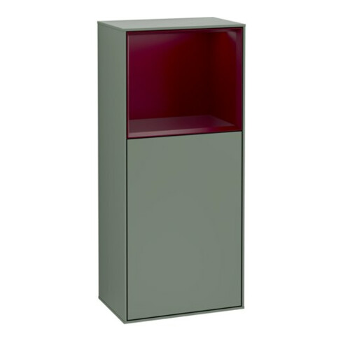 V&B Finion Armoire latérale Éclairage mural 41,8x93,6cm, droite, étagère au-dessus, finition huile, laqué