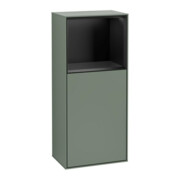 V&B Finion Armoire latérale Éclairage mural 41,8x93,6cm, droite, étagère sup. bleue, huile avec laque