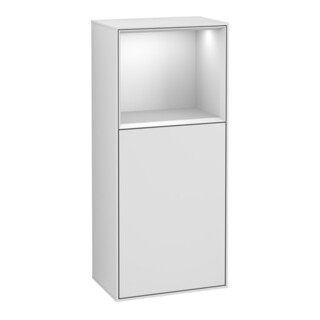 V&B Finion Armoire latérale Éclairage mural 41,8x93,6cm, droite, réglette blanche, blanc mat Lac