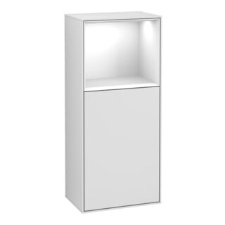 V&B Finion Armoire latérale Éclairage mural 41,8x93,6cm, g, Rg sup glo blc, blc c Lac