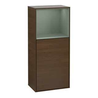 V&B Finion Armoire latérale Éclairage mural 41,8x93,6cm, gauche, étagère sup. huilé, noyer veiné