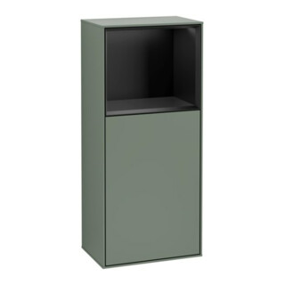 V&B Finion Armoire latérale Éclairage mural 41,8x93,6cm, l, Étagère sup. bla m, Oli. m Lac