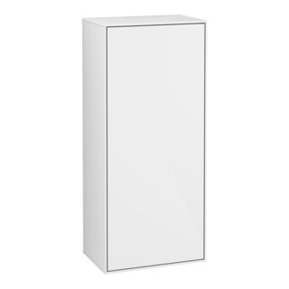 V&B Finion Armoire latérale Éclairage mural 41,8x93,6x27cm, Conn. droite, blanc brillant Lac