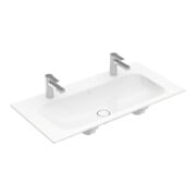 V&B Finion Meuble-lavabo 100x50 cm, 2 trous, sans trop-plein, blanc C+-3